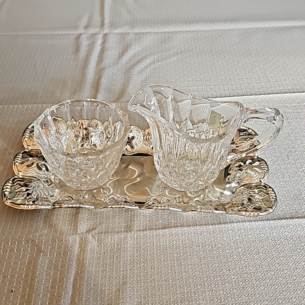 Vintage - Glass Sugar & Cream set